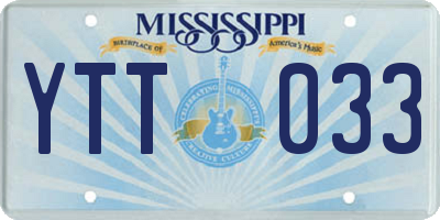 MS license plate YTT033