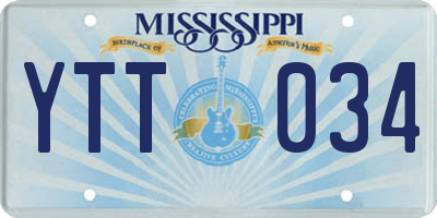 MS license plate YTT034