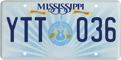 MS license plate YTT036