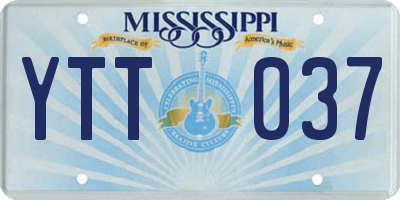 MS license plate YTT037