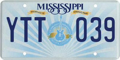 MS license plate YTT039