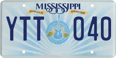 MS license plate YTT040