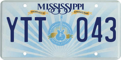 MS license plate YTT043