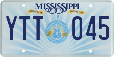 MS license plate YTT045