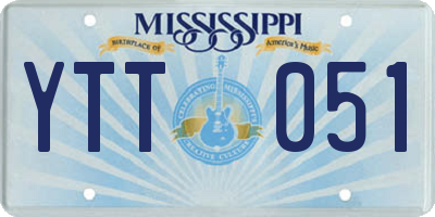 MS license plate YTT051