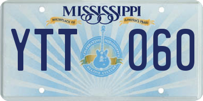 MS license plate YTT060