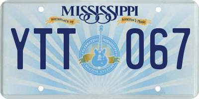 MS license plate YTT067