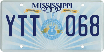 MS license plate YTT068