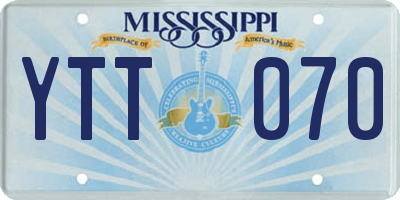MS license plate YTT070