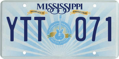 MS license plate YTT071