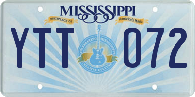 MS license plate YTT072