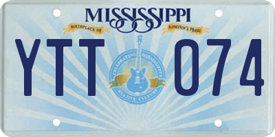 MS license plate YTT074
