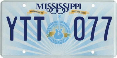 MS license plate YTT077