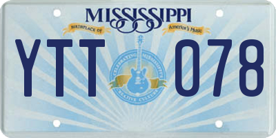 MS license plate YTT078