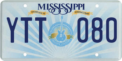 MS license plate YTT080