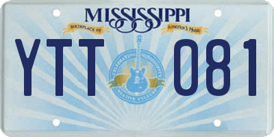 MS license plate YTT081
