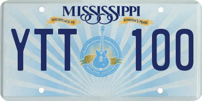 MS license plate YTT100