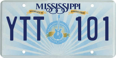 MS license plate YTT101