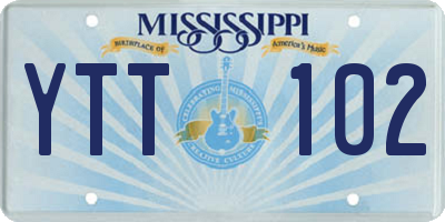 MS license plate YTT102