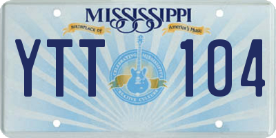MS license plate YTT104