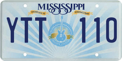 MS license plate YTT110