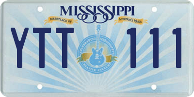 MS license plate YTT111