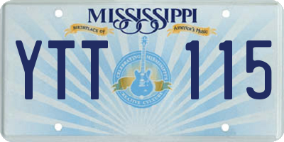 MS license plate YTT115