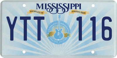 MS license plate YTT116