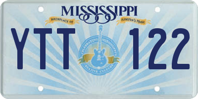 MS license plate YTT122