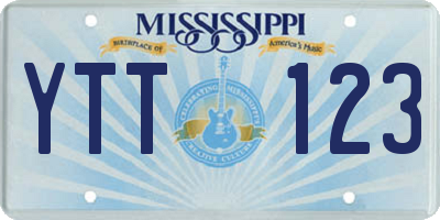 MS license plate YTT123