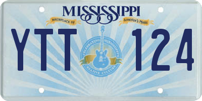 MS license plate YTT124