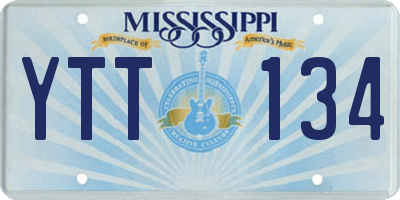MS license plate YTT134