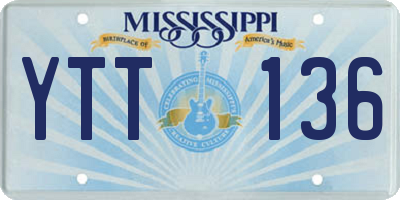 MS license plate YTT136