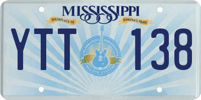 MS license plate YTT138