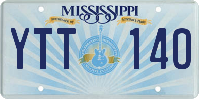 MS license plate YTT140