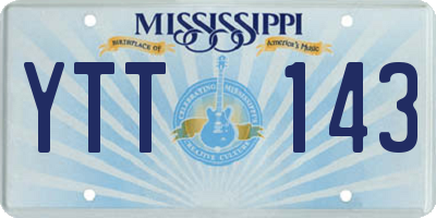 MS license plate YTT143