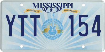 MS license plate YTT154