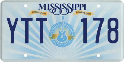 MS license plate YTT178