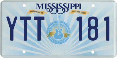 MS license plate YTT181