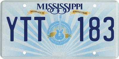 MS license plate YTT183