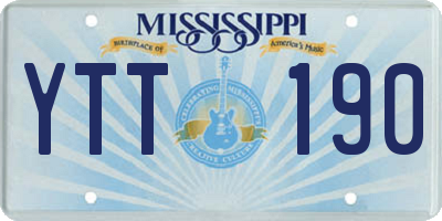 MS license plate YTT190