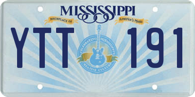 MS license plate YTT191