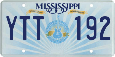 MS license plate YTT192