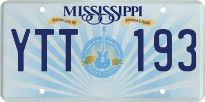 MS license plate YTT193