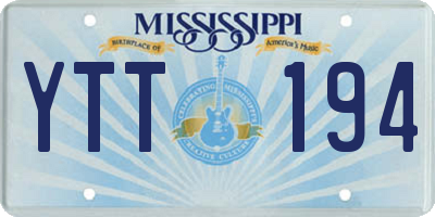 MS license plate YTT194