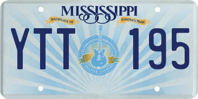MS license plate YTT195