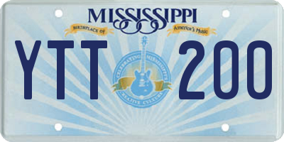 MS license plate YTT200