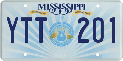 MS license plate YTT201