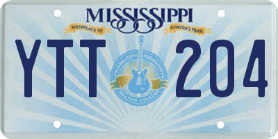 MS license plate YTT204