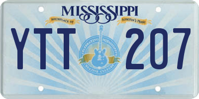 MS license plate YTT207